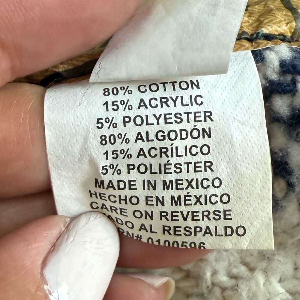 Blue and White Striped Baja Hoodie Medium - Picture 9 of 10